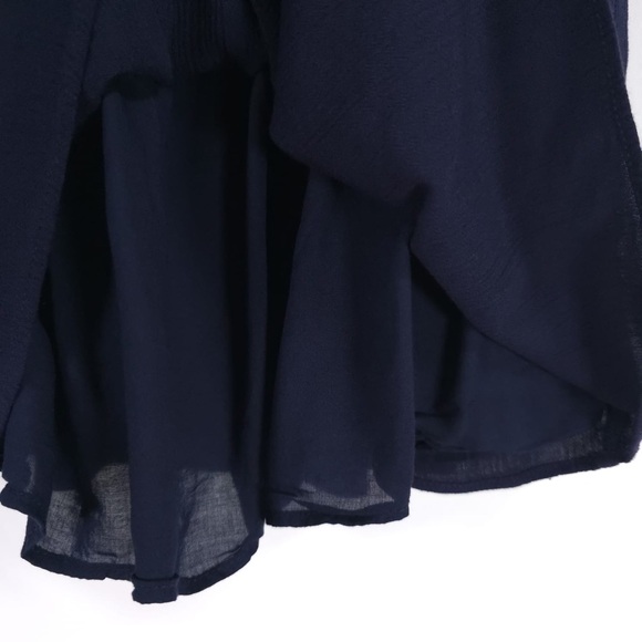 Lilly Pulitzer Joelle Off Shoulder True Navy Gold Gauze Mini Dress Fringe MEDIUM - Picture 11 of 16